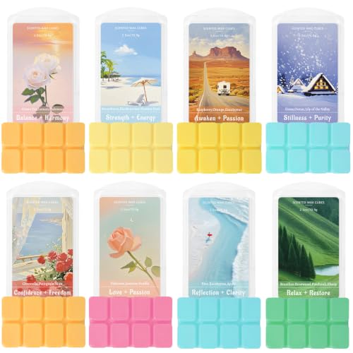 Image of SCENTORINI Wax Melts, Soy Wax Cubes for Relax Healing, 8 Pack | Summer Scent Wax Tarts for Wax Warmer, Highly Scented Wax Melts Gift Set for Home Fragrance