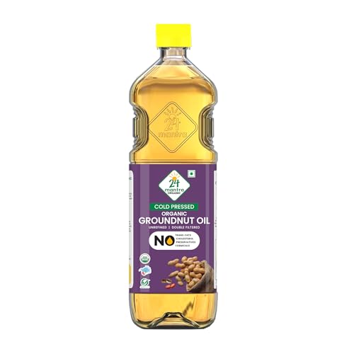 Image of 24Mantra Organic Pressed Groundnut /Peanut Oil, 1 L (Pack of 3)