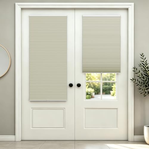Blackout Cordless Cellular Shades for Windows,Honeycomb Blinds with Thermal Insulation,UV Protection,Child Safe,Privacy Light Control,Easy to Install,35.5" W x 72" H,White.