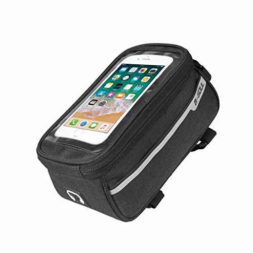 Support GPS velo noir universel avec pochette tactile VTT