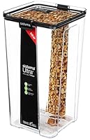 Sistema Ultra Tritan Airtight Pantry Storage Container | 4 Litre Large Food Storage Container | Stackable | with Locking Clips | BPA-Free | Clear with Black Accents
