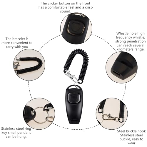 Hundepfeife Rütter Rückruf,2-in-1-Klicker Hund,Hundepfeife Hochfrequenz Lautlos,Clicker Hund,Hundepfeifen-Armband,Pfeife Klicker Hundeklicker Set,Hundepfeife Rückruf,Für Die Katze Hundeausbildung