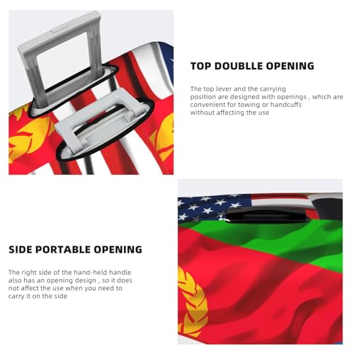 Travel Luggage Cover America Flag And Eritrean Flag Fashion Washable Baggage Suitcase Protector Fit For Luggage Small4