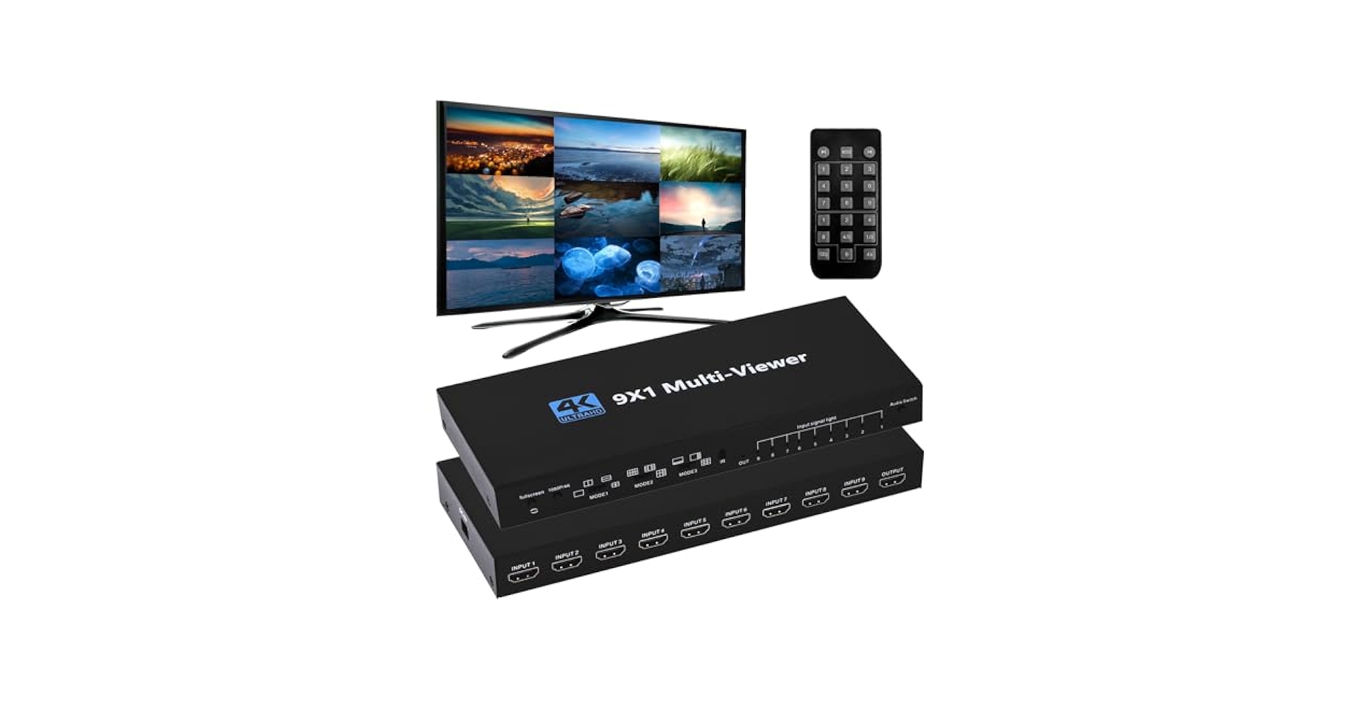 Amazon | ENBUER HDMI 画面分割器 9入力1出力 hdmi画面分割切替