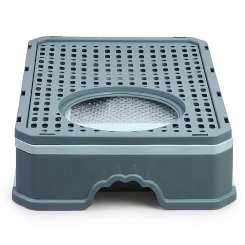 Image of Foldable Covered Cat Litter Box with Anti-Spill Tray | Easy Cleaning | Spacious Design | Top and Side Openings | Color May Vary