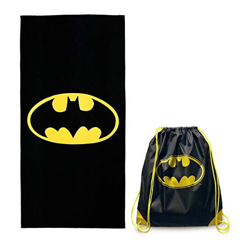 GG Serviette de plage 70 x 140 cm avec sac Batman