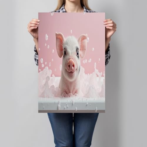Art Mural Petit Cochon Baignoire GDJSMIN Pour Réveiller un Mur Vide Sans Encombrer l'Espace