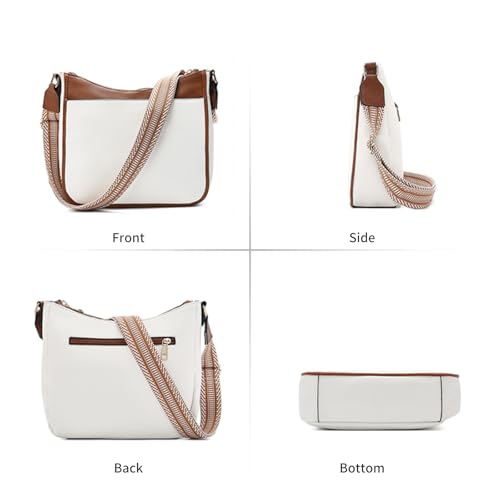Image of LAORENTOU Crossbody Bag for Women Designer Shoulder Bag Leather Hobo Bag Medium Purse with wide Strap