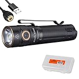 Fenix E30R 1600 Lumen USB Rechargeable EDC Flashlight with Fenix Battery and LumenTac Battery Organizer