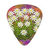 Fiori di stella alpina svizzeri,12 plettri per chitarra, sottili, medi e spessi, per chitarristi di chitarra acustica, elettrica e basso.