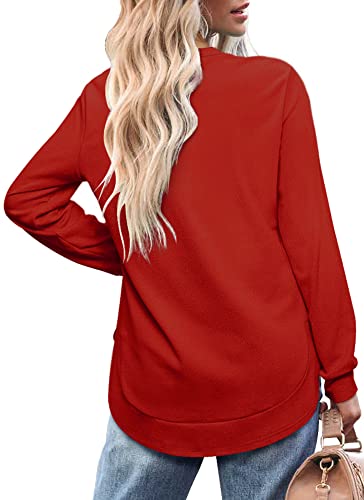 Ofeefan Sweatshirts For Women Loose Fit Tunic Tops To Wear With Leggings Red M #TOP3