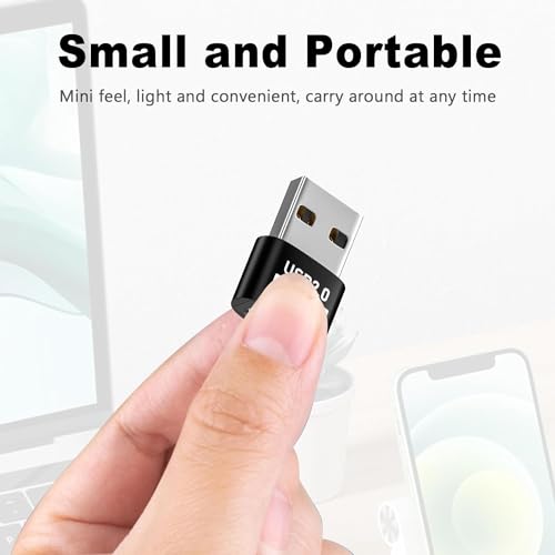 Image of ETZIN USB to USB C Adapter, USB C Female to A Male OTG Charger Type C Converter, USB 2.0 to USB C Adapter for Laptop, Charger, iPhone, MacBook, Samsung Galaxy etc. (4, Black)