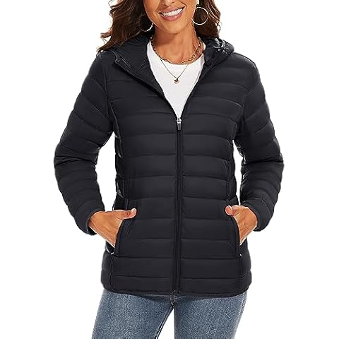 TACVASEN Women's Lightweight Hooded Puffer Jacket Cover