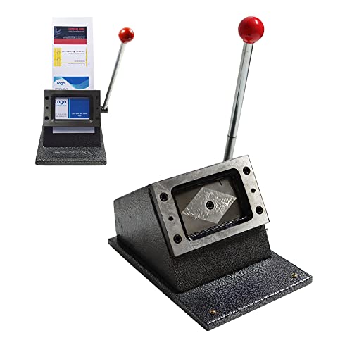 INTBUYING 3.38x2.12inch (86x54mm) All Metal Manual PVC Card Die Cutter, Steel Blade Desktop Business Card Round Corner Machine with 0.8mm Cutting Thickness INTBUYING 3.38x2.12inch (86x54mm) All Metal Manual PVC Card Die Cutter, Steel Blade Desktop Business Card Round Corner Machine with 0.8mm Cutting Thickness