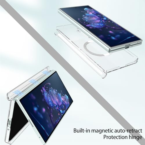 Coque Galaxy Z Fold 7 transparente avec protection charnière magnétique