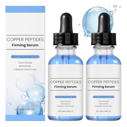 2 Pcs Copper Peptide Serum,Serum Peptidos,Sérum De Péptidos De Cobre Faciales,Reduce Las Líneas Finas Y Arrugas,Reafirma Piel Mejora Su Elasticidad,Para Lograr Una Tez Más Tersa Y Rellena(29ml)