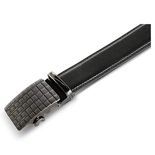 Mens Leather Belt With Adjustable Automatic Ratchet Buckle Mechanism mens dress belt2