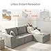 Homall Sectional Couches for Living Room, Modern Boneless Couch with Deep Seat, Upholstered Cloud Sofa, No Assembly Required (Grey, L Shaped Sofa)