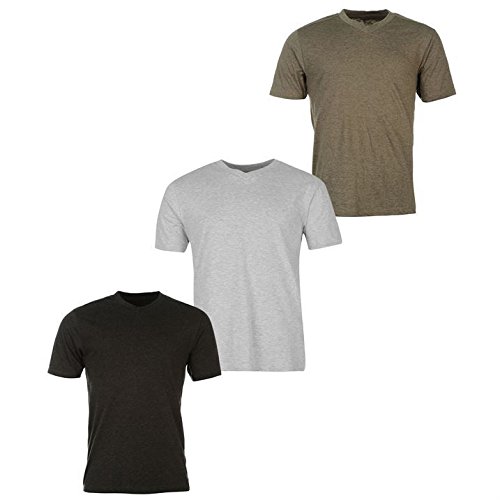 Donnay Herren 3 er Pack V Ausschnitt T Shirt Kurzarm Freizeit Tee Top Sportshirt XXXL Cover