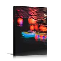 Canvas Wall Art Liquid Abstract Colorful Decorative Elements Mixed Media Multicolor Swirly - 12x18 inches