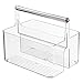 mDesign Plastic Shower Caddy Storage Organizer Utility Tote, Divided Basket Bin - Metal Handle for Bathroom, Dorm, Kitchen, Holds Soap, Shampoo, Conditioner - Aura Collection - Clear/Chrome