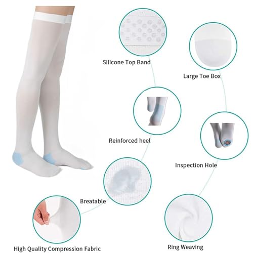Image of Anti Embolism Stockings, 2 Ted Hose Compression Socks 15-20mmhg