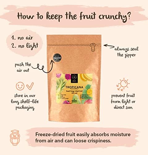 BRIX Freeze Dried Tropicana Fruit | 100% Natural Dried Tropical Fruit Mixture 80g | Great Taste Award Dried Fruit | Non-GMO, Gluten Free, Vegan & Vitamins Retained