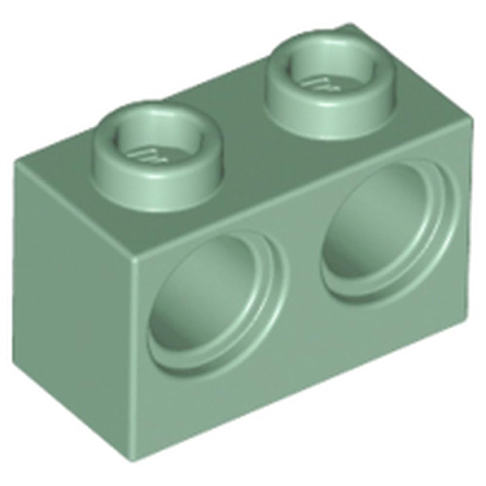 LEGO Technic, Brick 1 x 2 with Axle Hole –, Part 32000, Choose Your Colour (Sand Green, 10, count)