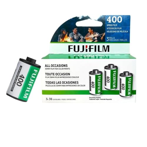 Fujifilm Fujicolor 400 ISO 35mm Color Film 3 Pack (36 Exposures Each) Color Negative Film (400 Speed 1 Pack (3 Rolls))