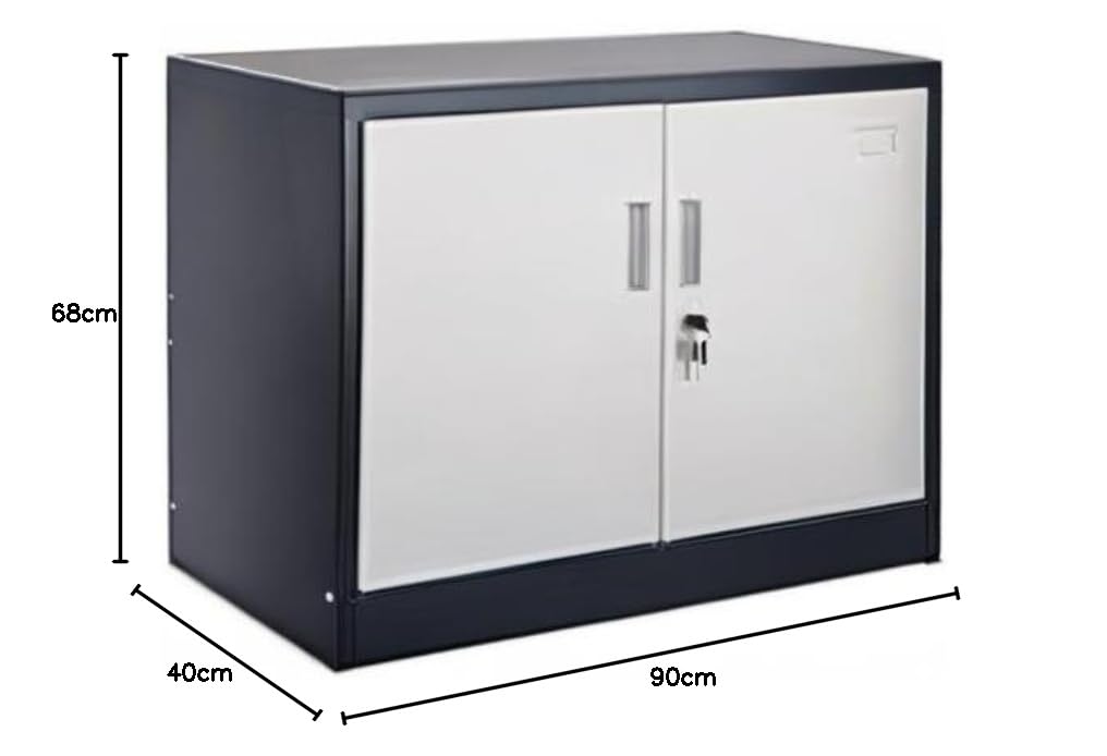 Jet-Line Saratow Armadio per pratiche/attrezzi, grigio scuro/bianco, per magazzino, ufficio, officina