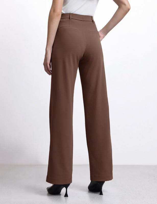 ESOFT Womens Dress Pants 27"/29"/31” Business Work Pants Wide Leg Pull On High Waisted Casual Stretchy Trousers Pockets - Image 5
