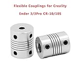 HICTOP 2 PCS Flexible Couplings 5mm to 8mm NEMA 17 Shaft Coupler for RepRap 3D Printer Prusa i3 or CNC Machine