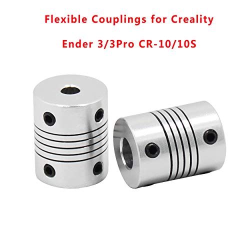 HICTOP Flexible Couplings 5mm to 8mm NEMA 17 Shaft Coupler for Creality Ender 3/3Pro CR-10/10S RepRap 3D Printer Prusa i3 or CNC Machine (Pack of 2)