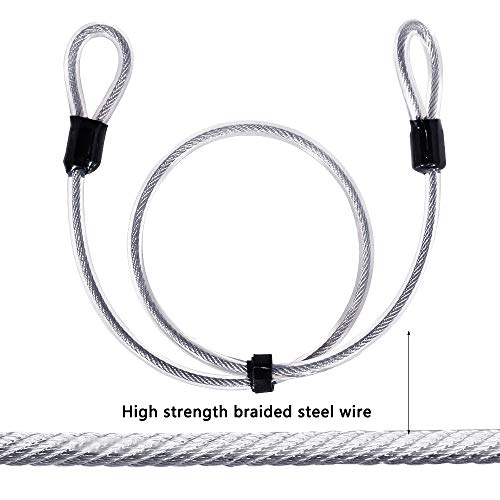 image for Wanku Bike U Lock with Strong Cable Heavy Duty Bicycle U-Lock U Shackl