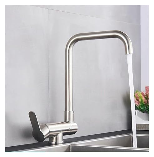Robinet d'évier de cuisine à trou unique noir mat orientable 360 - 2
