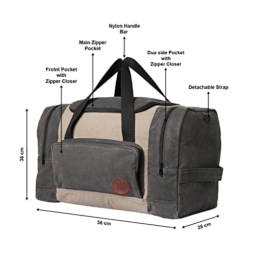 Image of Mona B 35L Travel Duffle Bag for Men and Women with Adjustable Shoulder Strap - Black