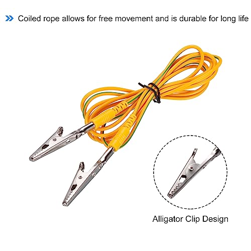 Image of MECCANIXITY ESD Grounding Cable Cord with Alligator Clip 1.8m /71 inch Long Yellow Anti-Static Ground Wire Cable Clip for Eliminate Conductor Electrostatic