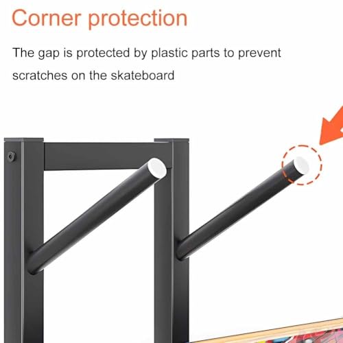 Scaffale multiuso per attrezzature sportive, organizer in metallo resistente per skateboard, snowboard, sci, scooter, soluzione salvaspazio per casa e palestra