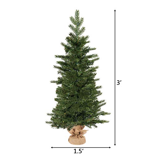 Goplus 3Ft Prelit Christmas Tree, Battery Operated Spruce Fir Tree With 50 Led Lights And Timer Function thumb #8
