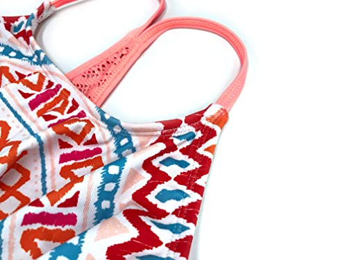 Image of SHEKINI Girl's Ruffle Flounce Bikini Sets Racerback Hollow Two Piece High Waisted Swimsuits
