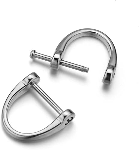 Miniatura 3 de 3 pares de llaveros en forma de D con grillete de tornillo para llave de coche de cuero artesanal monedero llavero anillo forma de herradura 3