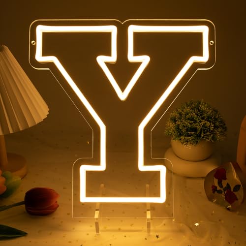 Image of Light Up Letters Y, Led Marquee Letter Lights Neon Sign, 13.9 inch Height Decorative Lighted Alphabet Number, Battery /USB Powered Led Letters Lights for Wedding, Birthday, Party, Christmas or Home Decor