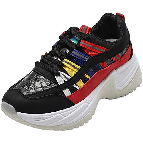 chenqi Zapatillas de Carretera para Mujer Zapatillas de Deporte Ligeras de Suela Gruesa Zapatos Casuales Zapatillas de Deporte de Moda