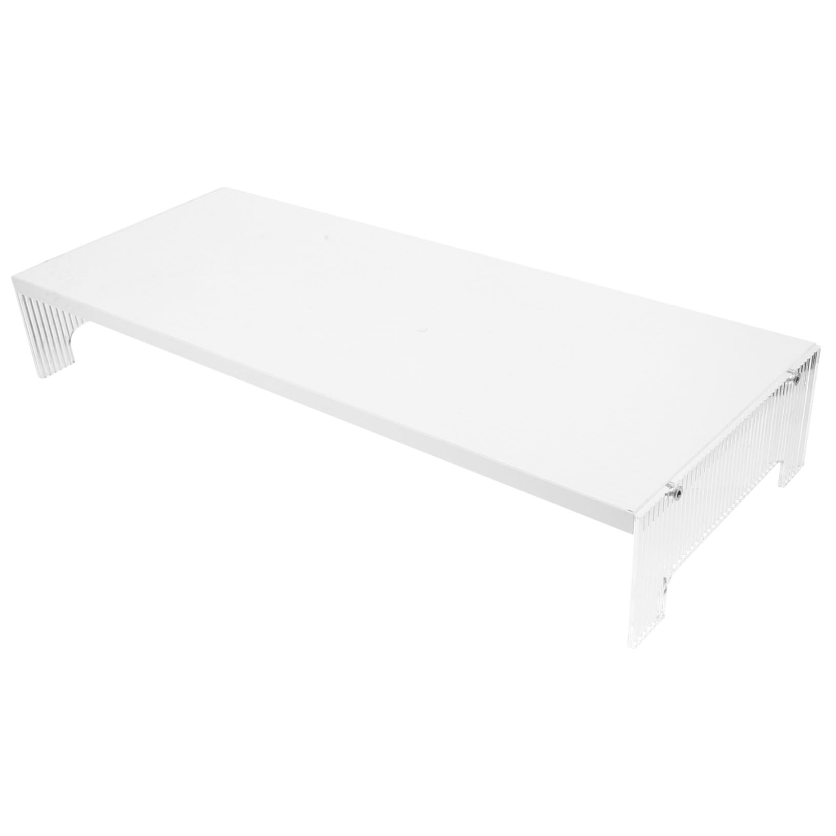 Supporto per Laptop e Monitor da Scrivania in Acrilico e Legno Bianco, Rialzo per Schermo Che Riduce la Tensione al Collo, per Casa e Ufficio