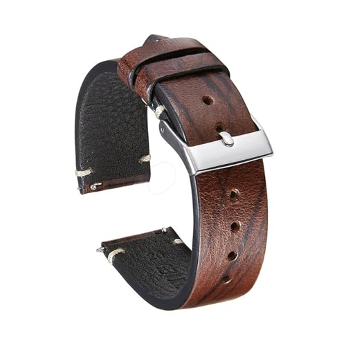 Bracelet de montre en cuir fait main FYXT style vintage marron 20mm
