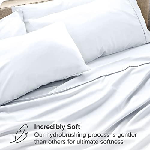 Bare Home Queen Sheet Set - 6 Piece Set - Hotel Luxury Bed Sheets - Ultra Soft - Deep Pockets - Easy Fit - Cooling & Breathable Sheets - Wrinkle Resistant - Cozy - White - Queen Sheets - 6 Pc #TOP1