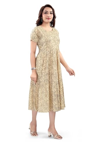 Image of B2F Women's Flared Anarkali Maternity Dress, Feeding Kurti with Concealed Zip for Pre & Post Pregnancy