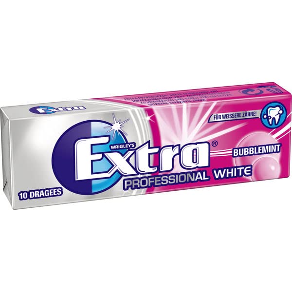 30 Packungen Wrigley´s Extra Professional White BUBBLEMINT Bubbelmint a 15g Kaugummi 30 x 10 Dragees