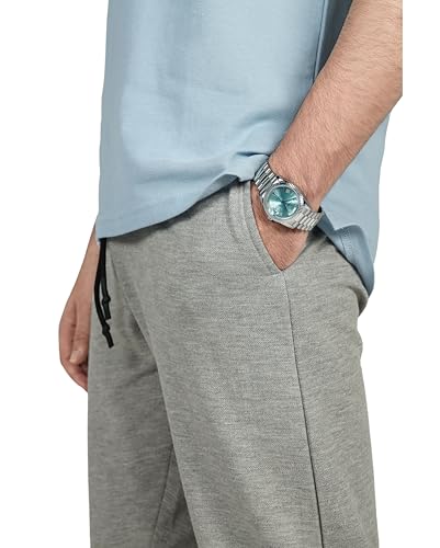 CUZO Men’s Cotton Joggers, Pique Stuff, 60% Cotton & 40% Polyester, Regular Fit Men Trouser, Moisture Wicking, 240 GSM3