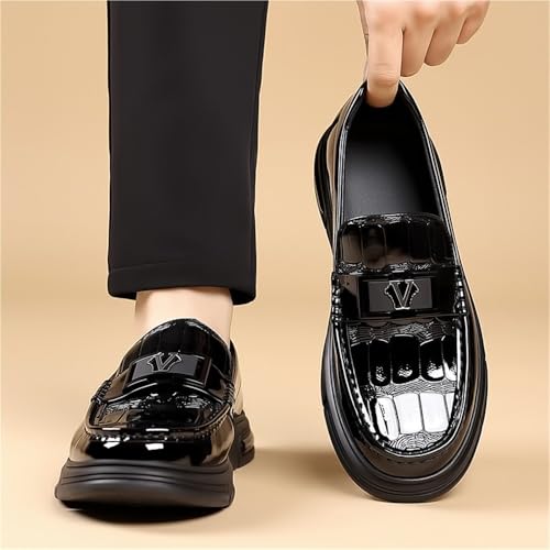 Men's Slip-On Penny Loafers Glossy Leather Business Casual Driving Shoes Spring Collection Comfortable Trendy Moccasins3